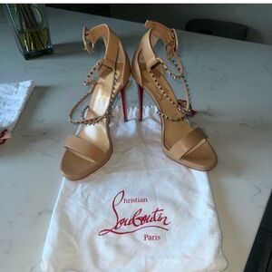 Christian Louboutin Beige Heels with Red Sole
